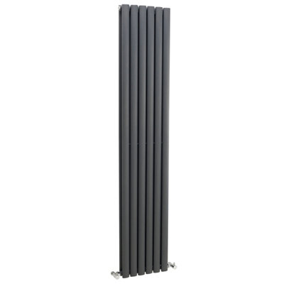 Embrace Vertical Double Panel Radiator - 1800mm x 354mm - 3638 BTU -  Anthracite- Balterley | DIY at Bu0026Q