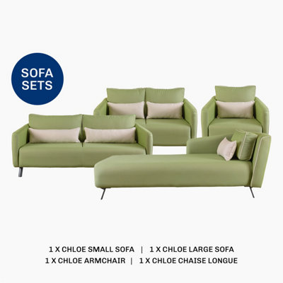 Emelda Grace Chloe Chaise Longue Suite - Green