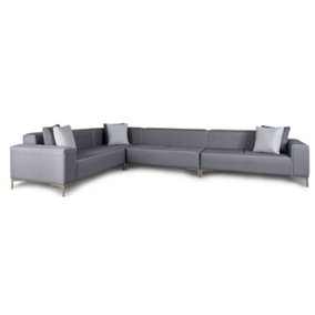 Emelda Grace Cloud Large Rectangle Corner Sofa - Left Hand - Dark Grey
