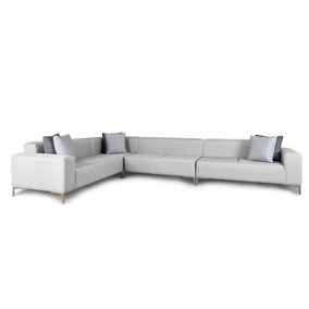 Emelda Grace Cloud Large Rectangle Corner Sofa - Left Hand - Grey