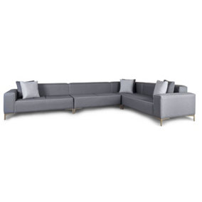 Emelda Grace Cloud Large Rectangle Corner Sofa - Right Hand - Dark Grey