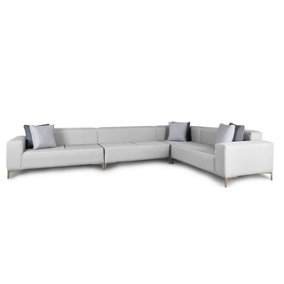 Emelda Grace Cloud Large Rectangle Corner Sofa - Right Hand - Grey