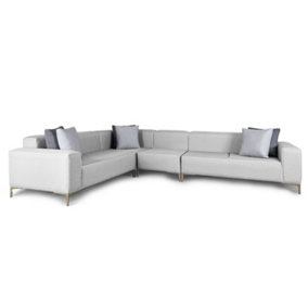 Emelda Grace Cloud Rectangle Corner Sofa - Left Hand - Grey