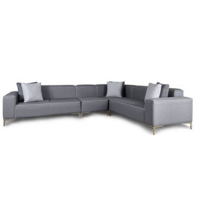 Emelda Grace Cloud Rectangle Corner Sofa - Right Hand - Dark Grey
