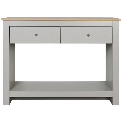 Emerald 2 Drawer Console Table in Grey Oak Look