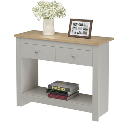 Emerald 2 Drawer Console Table in Grey Oak Look