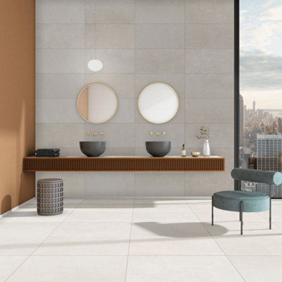 Emerald Cement 600mm x 300mm Gloss Indoor Wall & Floor Tile - Sample ...