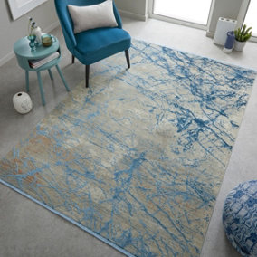 Emerald EMR101 Blue Abstract Rug by Concept Looms-120cm X 180cm