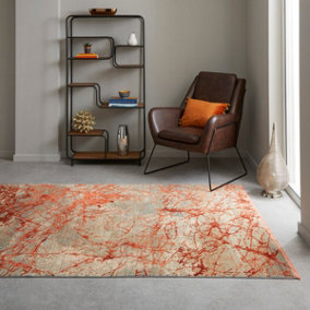 Emerald EMR101 Orange Abstract Rug by Concept Looms-60cm X 90cm