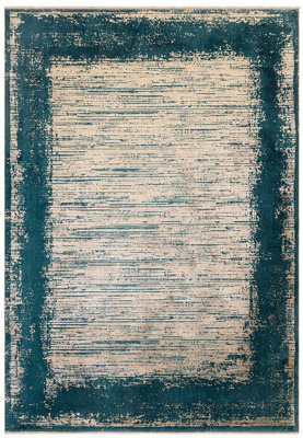 Emerald Gold Abstract Modern Bordered Rug For Living Room and Bedroom-160cm X 230cm