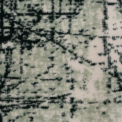 Emerald Green Distressed Abstract Living Room Rug 190x280cm