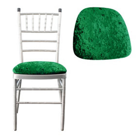 Emerald Green Velvet Chair Seat Pad Cover - Pack of 10