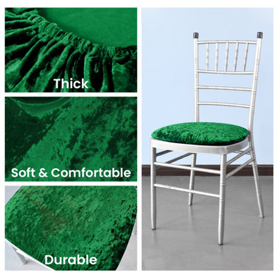 Emerald Green Velvet Chair Seat Pad Cover - Pack of 1