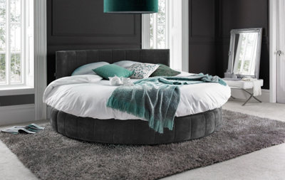 Emerald Grey Round Bed and Mattress 5FT 152CM Diameter