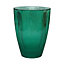 Emerald Ribbed Tall Vase - Glass - L18 x W18 x H24.5 cm - Emerald