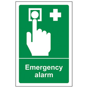 Emergency Alarm Safety Condition Sign - Rigid Plastic - 100x150mm (x3)