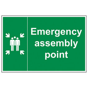 Emergency Assembly Point Family Sign - Glow in Dark 600x400mm (x3)
