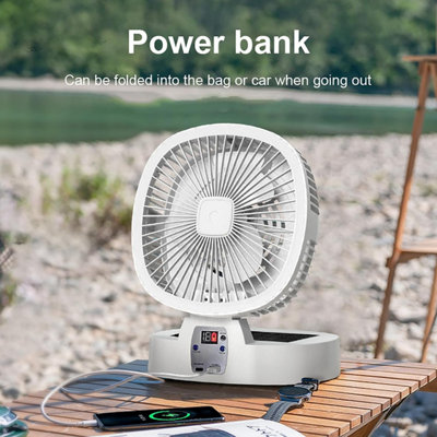 Emergency Camping Fan 5000mAh Portable Electric Foldable Cordless ...