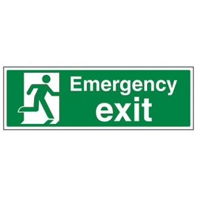 Emergency Exit Safe Condition Sign - Rigid Plastic - 450x150mm (x3)