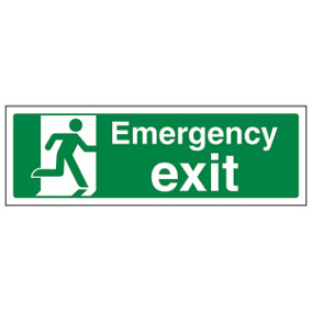 Emergency Exit Safe Condition Sign - Rigid Plastic - 600x200mm (x3)