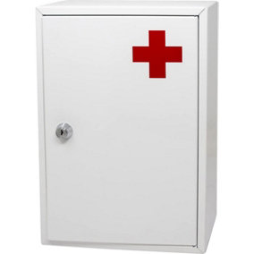 Emergency First Aid Medical Cabinet Box Wall Mounted Lockable With Fixings Included