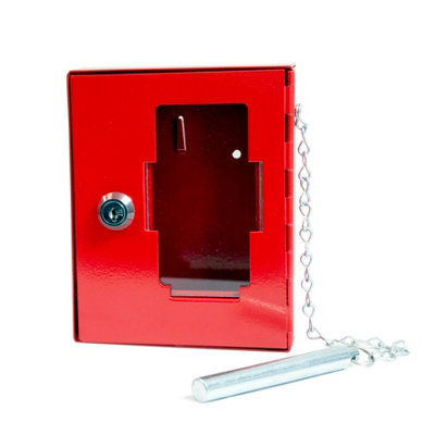 Emergency Key Cabinet with Glass Breaker Hammer Wall Mounted Lockable Metal Box Cylinder Lock with 2 Keys