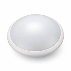 Emergency LED Bulkhead Light with Motion Sensor, Polycarbonate, 24W, 2200LM, 4000K IP65 rated