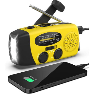 Emergency Solar Weather Radio, Earthquake Kit, Hand Crank, Self Powered ...