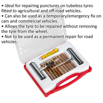 Emergency Tubeless Tyre Puncture Repair Kit for Cars and Vans