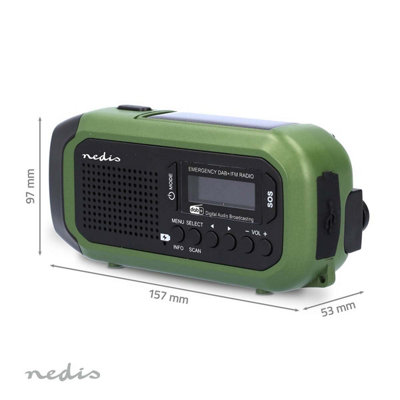 DAB /DAB/FM Wind Up Solar Radio, 5000Mah Digital Radio With LCD Display, Hand Cr | UK