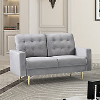 Emerson 2 Seat Velvet Sofa - Grey