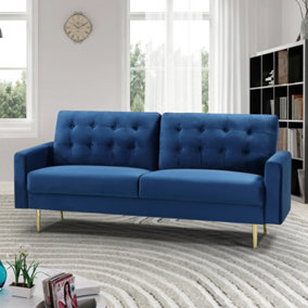 Emerson 3 Seat Velvet Sofa - Blue