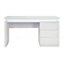 Emerson High Gloss Computer Desk In White With LED Lighting