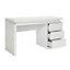 Emerson High Gloss Computer Desk In White With LED Lighting