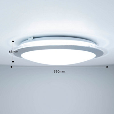Emerson Round 17W Ceiling Flush Light Integrated LED IP20 Opal Acrylic ...