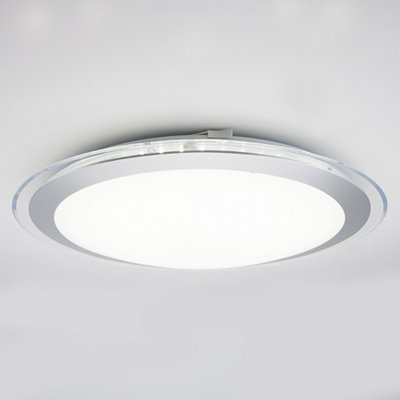 Emerson Round 20W Ceiling Flush Light Integrated LED IP20 Opal Acrylic Diffuser Surface Mount Cool Daylight White Slimline 43cm