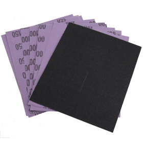 Emery Cloth Sheets Abrasive Sandpaper Sheet Aluminium Oxide Mixed Grit 10pk