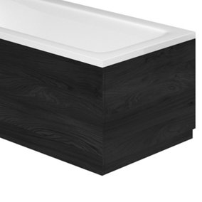 Emery Textured Black End Bath Panel (W)800mm (H)560mm