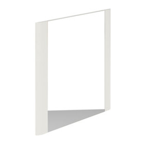 Emery Textured White Framed Bathroom Mirror (H)60cm (W)60cm