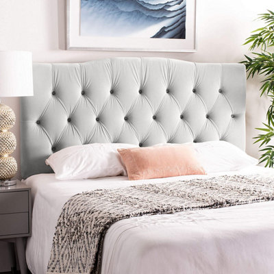 Emia Plush 26 inch Strutted Headboard Silver