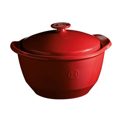 Emile Henry Ceramic Dutch Oven In Burgundy