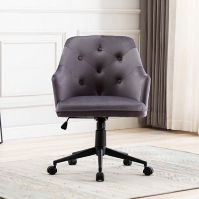 EMILE VELVET SWIVEL DESK STUDY HOME OFFICE COMPUTER CHAIR