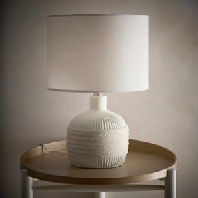 Emilia 40cm Wrapped Ceramic Light Cream Table Lamp