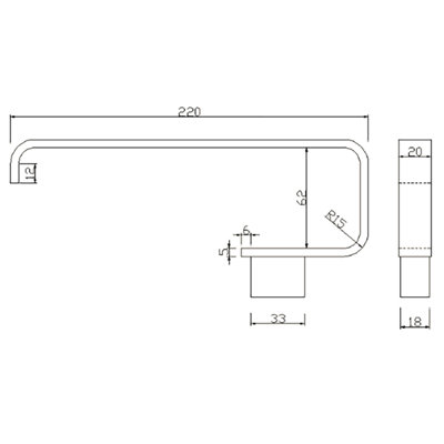 Emilia Bathroom Wall Mounted Matt Black Towel Bar