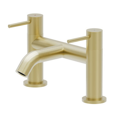 Emilia Brushed Gold Round Deck-mounted Bath Filler Tap