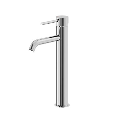 Emilia Polished Chrome Round Deck-mounted Tall Basin Mono Mixer Tap