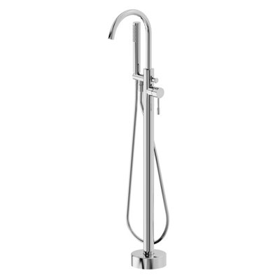 Emilia Polished Chrome Round Floor Standing Bath Shower Mixer Tap