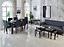 Emillia MDF Marble Effect Dining Table with 4 Faux Leather Chairs in Black