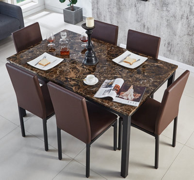 Marble faux online dining table