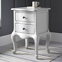 Emily Grey 2 Drawer Bedside Table